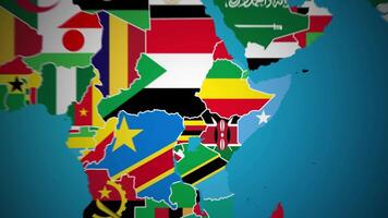 Kenya map flag country nation outline world motion graphics animation video