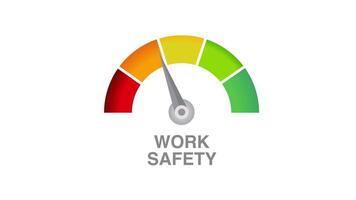 Good work safety meter level dial scale motion graphics 2d animation white video