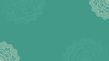 sencillo plano elegante sagrado geométrico mandala blanco horizontal antecedentes animación en verde azulado turquesa video