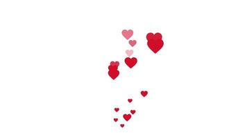 Social media red hearts love icon graphic high engagement concept white video