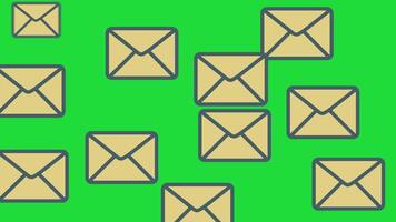 Mail Umschlag erscheint auf Bildschirm Animation Grün Bildschirm Hintergrund video