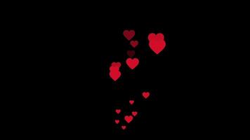 Social media red hearts love icon graphic high engagement concept black video