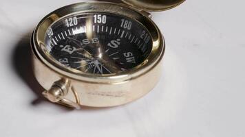 Dusty old antique compass true north navigation leadership concept video