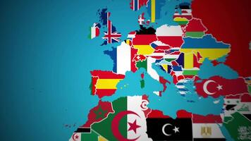 Frankreich mit Flagge Land Nation Gliederung Welt Karte Bewegung Grafik Animation video