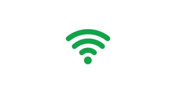 Green wi-fi symbol icon graphic signal animation white background video