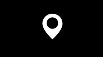 White map location pin symbol motion graphic 2d animation green screen video
