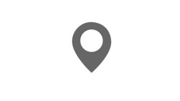 Gray map location pin symbol motion graphic 2d animation video