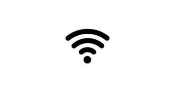 Preto Wi-fi símbolo ícone gráfico animação branco fundo video