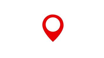 Red map location pin white background motion graphic 2d animation video