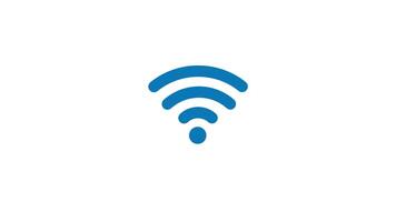 Blue wi-fi symbol icon signal graphic animation white background video