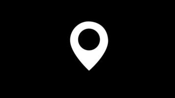 White map location pin symbol motion graphic 2d animation video