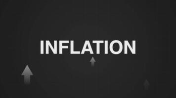 Inflation going up motion arrows graphics animation dark background video