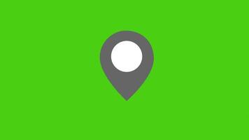 Gray map location pin symbol motion graphic 2d animation green screen video