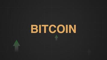 Bitcoin gehen oben Bewegung Pfeile Grafik Animation dunkel Hintergrund video