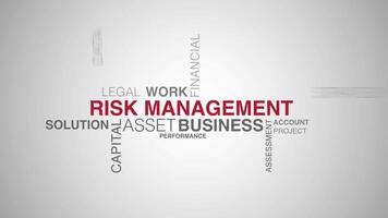 Risk Management word cloud animation white background video