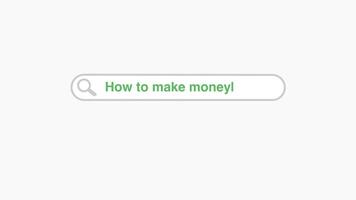 Wie zu machen Geld schnell Tippen Netz Digital Suche Bar 2d Animation Grafik video