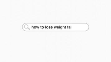 Come per perdere peso veloce digitando su Internet ragnatela digitale pagina ricerca bar video
