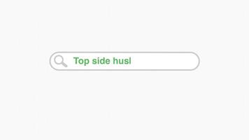 Top side hustles web digital internet search bar typing animation graphic video