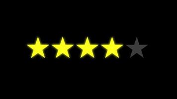 vier ster beoordeling klant beoordelingen terugkoppeling concept zwart achtergrond video