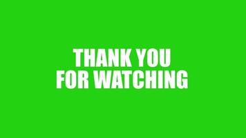 obrigado você para assistindo verde tela movimento gráficos animação video