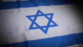 cremagliera messa a fuoco di Israele bandiera con vignetta video