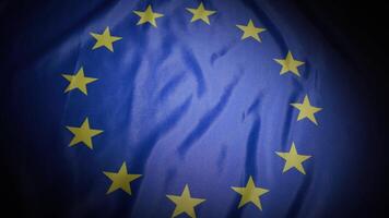 dinamico girare di il europeo unione un bandiera video