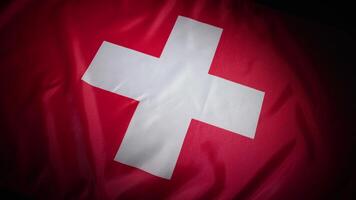 Dynamic turn of Switzerland country flag video