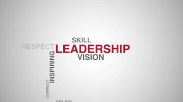 Leadership wordcloud white background animation video