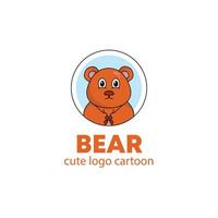 logo animal bear cute cartoon illustration. animal logo concept .flat style concept illustration cute vector