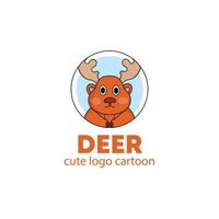 logo animal deer cute cartoon illustration. animal logo concept .flat style concept illustration cute vector