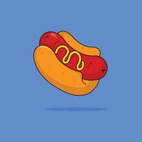 icon hotdog delicious fast food and drink illustration concept.premium illustration vector