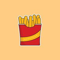 icon french fries delicious fast food and drink illustration concept.premium illustration vector