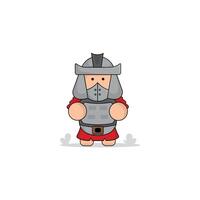 cute cartoon gladiator with shield and sword icon illustration. kingdom concept illustration premium cartoon,flat style cartoon vector