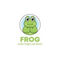 logo animal frog cute cartoon illustration. animal logo concept .flat style concept illustration cute vector