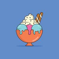 icon icecream delicious fast food and drink illustration concept.premium illustration vector