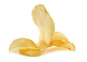 Potato chips isolated on white background. photo