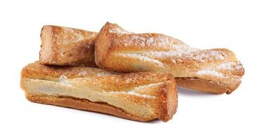 varios delicioso crujiente galletas aislado en un blanco antecedentes. foto