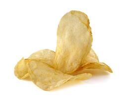 Potato chips isolated on white background. photo
