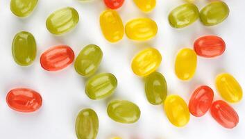 Background of colorful fruit lollipops. lollipop, candy, sweetness photo