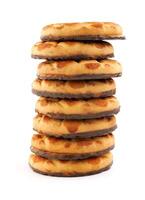 Cookie tower isolated on white background. photo