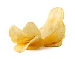 Potato chips isolated on white background. photo