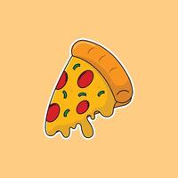 icon pizza cheese delicious fast food and drink illustration concept.premium illustration vector