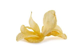 Potato chips isolated on white background. photo