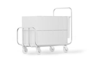 Hand Truck with Boxes on white background photo