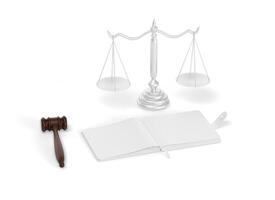 Notebook Lawyer on white background photo