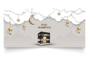 Islamic theme banner about the Hajj journey vector