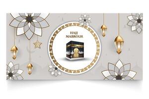 Islamic theme banner about the Hajj journey vector