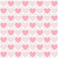 Cute heart seamless pattern . Pink and white heart. Collection of heart. Symbol of love and Valentine's day. Design for fabric, crafting tape, wrapping paper, sticker, card, decor. vector