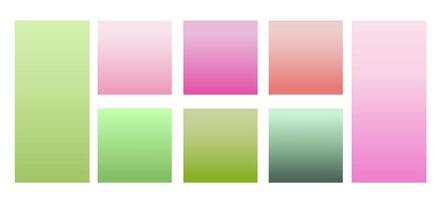 Set of gradient backgrounds. Green and pink are trendy summer colors. For graphic design. illustration vector