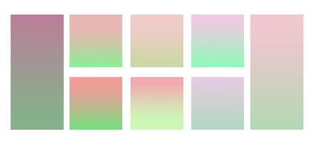 Set of gradient backgrounds. Green and pink are trendy summer colors. For graphic design. illustration vector